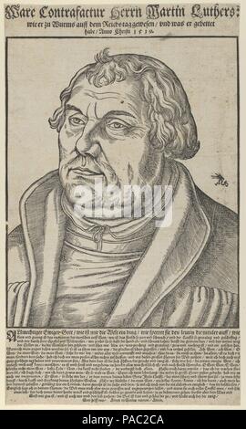 Martin Luther, Büste nach links. Künstler: Lucas Cranach der Ältere (Deutsch, Kronach 1472-1553 Weimar). Maße: Blatt: 14 3/4 x 8 9/16 in. (37,4 × 21,8 cm). Datum: 1551. Museum: Metropolitan Museum of Art, New York, USA. Stockfoto