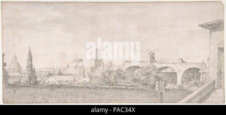 Blick auf Rom aus der Pfalz. Künstler: Pierre Charles Jombert (Französisch, Paris 1748-1825). Abmessungen: 6 7/16 x 13 3/4 in. (16,4 x 35 cm). Datum: Ca. 1775. Museum: Metropolitan Museum of Art, New York, USA. Stockfoto