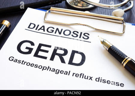 Gastroösophageale Refluxkrankheit GERD auf eine Klinik. Stockfoto