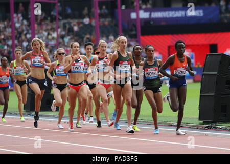 London, Großbritannien. 21. Juli 2018. 3000 m der Frauen bei der IAAF Diamond League, Muller Geburtstag Spiele, Queen Elizabeth Olympia, London, UK, 21. Juli 2018 Credit: Grant Burton/Alamy leben Nachrichten Stockfoto