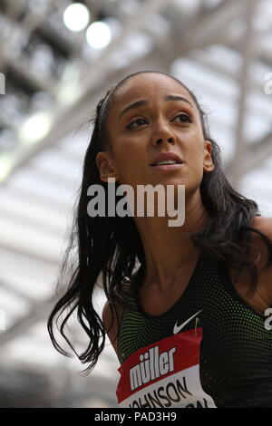 London, Großbritannien. 21. Juli 2018. Katarina JOHNSON - THOMPSON (GBR) konkurrieren im Weitsprung der Frauen bei der IAAF Diamond League, Muller Geburtstag Spiele, Queen Elizabeth Olympia, London, UK, 21. Juli 2018 Credit: Grant Burton/Alamy leben Nachrichten Stockfoto