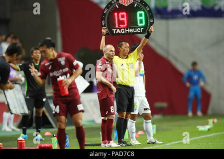 Noevir Stadium Kobe, Hyogo, Japan. 22. Juli, 2018. Andres Iniesta (vissel), 22. JULI 2018 - Fußball: 2018 J1 Liga Match zwischen Vissel Kobe - shonan Bellmare an Noevir Stadium Kobe, Hyogo, Japan. Credit: YUTAKA/LBA SPORT/Alamy leben Nachrichten Stockfoto