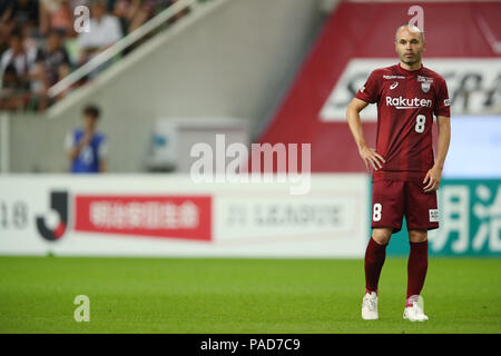 Noevir Stadium Kobe, Hyogo, Japan. 22. Juli, 2018. Andres Iniesta (vissel), 22. JULI 2018 - Fußball: 2018 J1 Liga Match zwischen Vissel Kobe - shonan Bellmare an Noevir Stadium Kobe, Hyogo, Japan. Credit: YUTAKA/LBA SPORT/Alamy leben Nachrichten Stockfoto