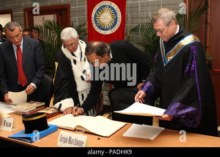 Sergio Marchionne erhält Ehrendoktorwürde der Universität Cassino, 5. Oktober 2007 Stockfoto