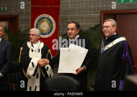 Sergio Marchionne erhält Ehrendoktorwürde der Universität Cassino, 5. Oktober 2007 Stockfoto