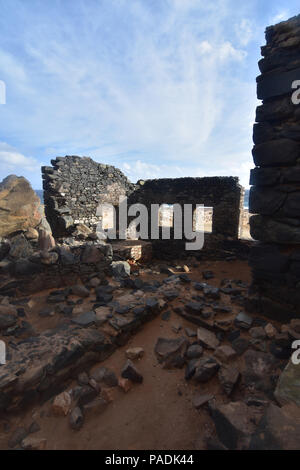 Bushiribana Goldmine Ruinen in Aruba. Stockfoto