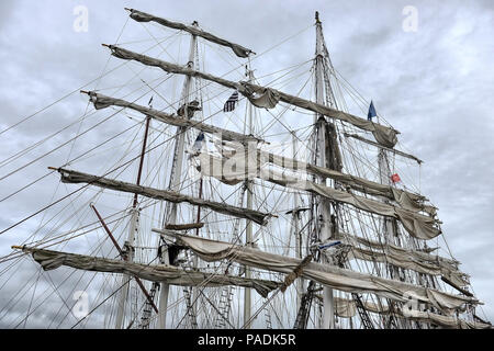 Dockside von alten Segelschiff Stockfoto