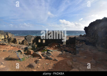 Alte Gold Mill Ruinen in Aruba. Stockfoto