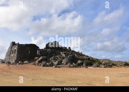 Super Gold mines Ruinen in Aruba. Stockfoto