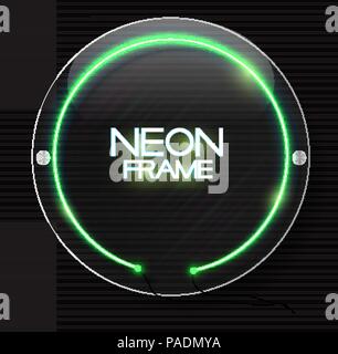 Abstrakte Neon Frame Vorlage auf dunklem Hintergrund Vector Illustration Stock Vektor
