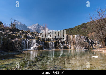 Blue Moon Valley in Jade Dragon Snow Mountain, Lijiang, Yunnan, China. Stockfoto