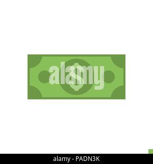 Dollar Vektor Flachbild-Symbol Stock Vektor