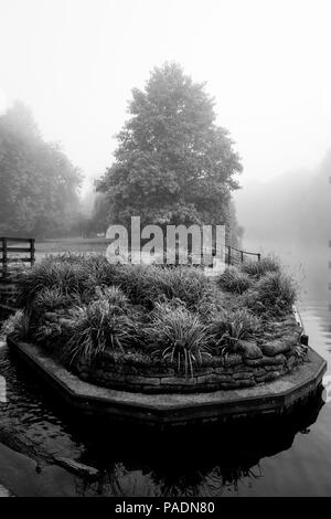 Maidenhead, Berkshire, allgemeine Ansicht, Donnerstag 28,07,2016, Raymill Insel, Themse, Thames Valley, Morgen, Nebel, Nebel, atmosphärische, Bedingungen, © Peter Spurrier, Stockfoto