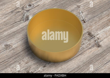 Gold ganzjährig geöffnet auf Holz Hintergrund. 3d-Illustrtion Stockfoto