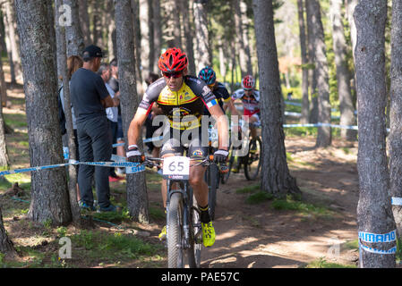 Vallnord, La Massana, Andorra. 17. Juli 2018. XCO MOUNTAINBIKE MASTER WORLD CUP, XCO, Mountain Bike World Cup Meister 2018, 35-40, Andorra Vallnord Stockfoto