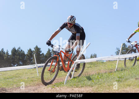 Vallnord, La Massana, Andorra. 17. Juli 2018. XCO MOUNTAINBIKE MASTER WORLD CUP, XCO, Mountain Bike World Cup Meister 2018, 35-40, Andorra Vallnord Stockfoto