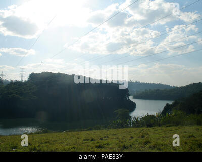 Landschaft, Billings Dam, Erste Floß, Bororé Insel, Distrito do Grajaú, São Paulo, Brasilien Stockfoto