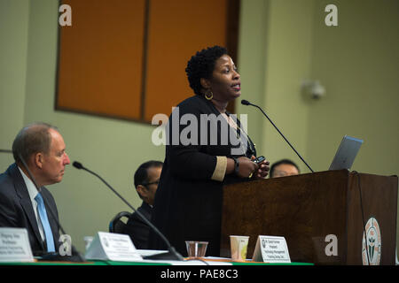 TALLAHASSEE, Fla. (Sep. 21, 2017) Dr. Frances Williams, Professor am Institut für Elektrotechnik und Computerwissenschaften an der Prairie-Ansicht A&M University, nimmt teil an einem principal investigator Roundtable während der der Abteilung Marine (DoN) historisch schwarze Hochschulen und Universitäten/Minderheit Institutionen (HBCU/MI) Naval Gelegenheit, das Bewusstsein Workshop an der Florida A&M University. Die DoN HBCU/MI-Programm ist darauf ausgelegt, die Teilnahme von Hbcu/MIs in der Forschung der Marine, Entwicklung, Test und Bewertung (DFÜ & E) Programme und Aktivitäten zu erhöhen. Stockfoto