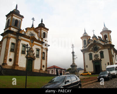 São Francisco Kirche, Nossa Senhora do Carmo Kirche, Mariana, Minas Gerais, Brasilien Stockfoto