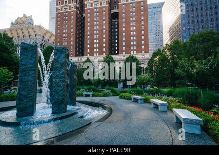 Brunnen an der Mellon Grün, in Pittsburgh, Pennsylvania Stockfoto