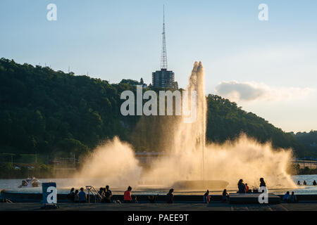 Brunnen am Point State Park, in Pittsburgh, Pennsylvania. Stockfoto
