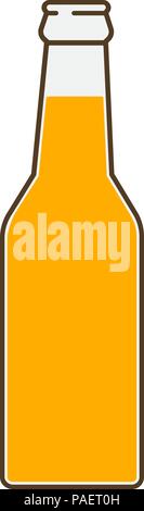 Bier Flasche Symbol. Mock up Glas Bier, Limonade saubere Flasche. Symbol Vorlage Logo. Isolierte Vector Illustration. Stock Vektor