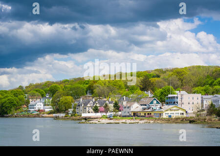 Anzeigen von Fair Haven Höhen, und das Quinnipiac River in New Haven, Connecticut Stockfoto