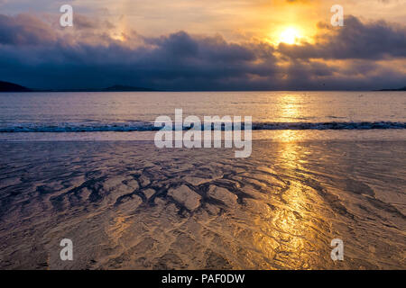 Sonnenuntergang über "La Costa da Morte" (Tod Küste), Galizien, Spanien Stockfoto