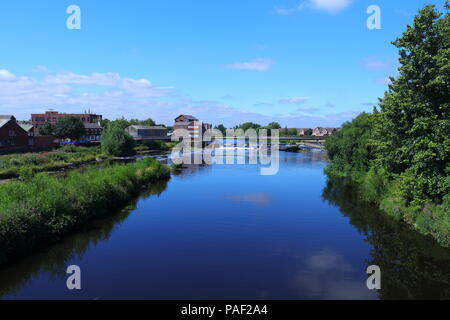 Panorama der Millennium Fußgängerbrücke in Castleford, West Yorkshire Stockfoto