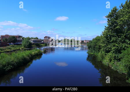 Panorama der Millennium Fußgängerbrücke in Castleford, West Yorkshire Stockfoto