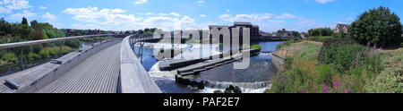 Panorama der Millennium Fußgängerbrücke in Castleford, West Yorkshire Stockfoto