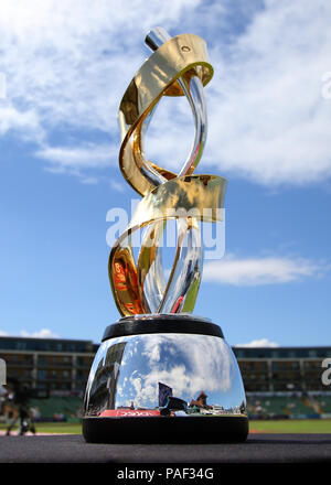 Eine allgemeine Ansicht der KSL Trophäe während der Kia Super League Match an der Cooper Associates County, Taunton. Stockfoto