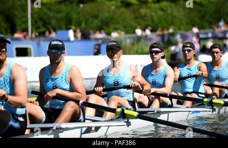 Newcastle vor ihren Wettlauf gegen Cambridge in der Power8-Sprints am Hafen von Bristol, Bristol. PRESS ASSOCIATION Foto. Bild Datum: Sonntag, 22. Juli 2018. Photo Credit: Simon Galloway/PA-Kabel Stockfoto