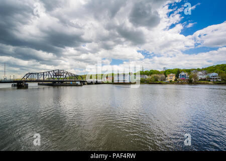 Anzeigen von Fair Haven Höhen, und das Quinnipiac River in New Haven, Connecticut Stockfoto