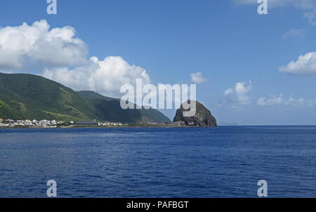 Blick auf die Küste vom Meer Lanyu Island, Taiwan April Stockfoto