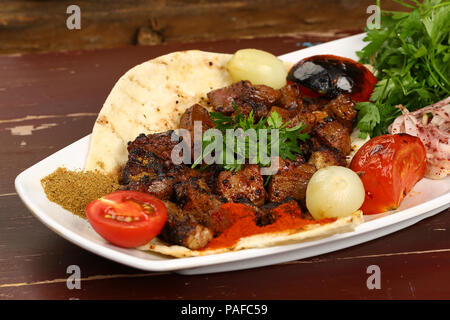 Leber Spieße Sish Kebab Stockfoto