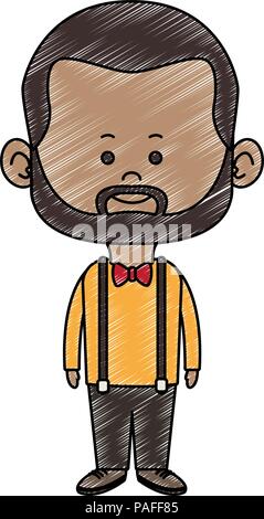 Afro midget Hipster cartoon Vector Illustration graphic design Stock Vektor