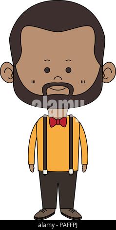 Afro midget Hipster cartoon Vector Illustration graphic design Stock Vektor