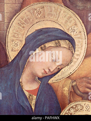 Anbetung der Heiligen Drei Könige, Detail: Mutter Maria. Gentile Da Fabriano, 1423 Stockfoto