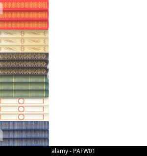 Wissenschaft und Bildung - großes Bild Stapel Gruppe von bunte Bücher und weißen Hintergrund. Stockfoto