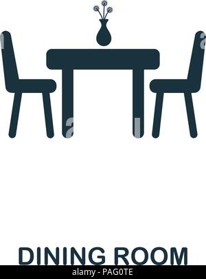 Esszimmer kreative Symbol. Einfaches element Abbildung. Esszimmer Konzept symbol Design aus Immobilien Sammlung. Können für im Web verwendet werden, mobile und Print. web design, Anwendungen, Software, drucken. Stock Vektor
