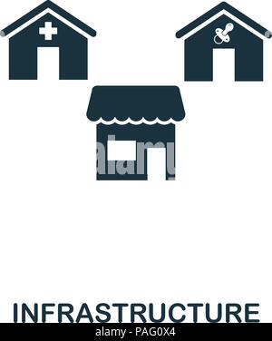 Infrastruktur kreative Symbol. Einfaches element Abbildung. Infrastruktur Konzept symbol Design aus Immobilien Sammlung. Können für im Web verwendet werden, mobile und Print. web design, Anwendungen, Software, drucken. Stock Vektor