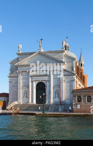 Chiesa del Santissimo Redentore, Chirch des Heiligsten Erlösers, Il Redentore, bei Sonnenuntergang, Canale della Giudecca, Giudecca, Venedig, Venetien, Italien 16 thC-Pal Stockfoto