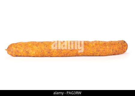 Eine ganze Trocken geräuchertem Schinken Wurst isoliert auf weißem Stockfoto