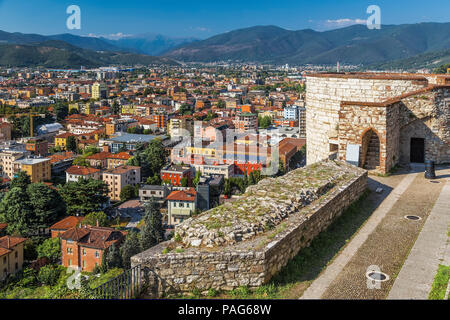 Brescia Blick von der Aussichtsplattform auf der Burg Stockfoto