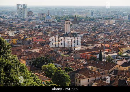 Blick vom Hügel in Brescia. Italien Stockfoto