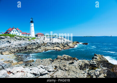 Portland Head Lighthouse in Fort Williams Park, Maine, USA. Stockfoto