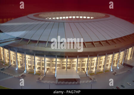 Moskau, Russland - Juli, 06, 2017 Modell der Luzhniki sports arena in Moskau. Stockfoto