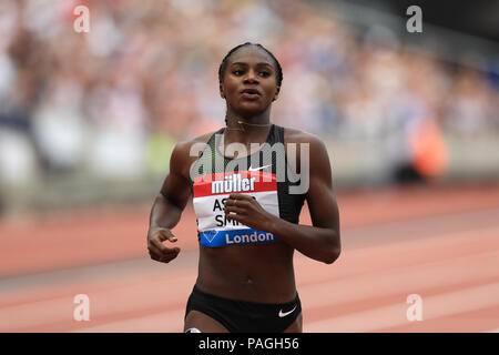 Das Stadion in London, London, Großbritannien. 22. Juli, 2018. Diamond League Leichtathletik, Tag 2; Dina Asher-Smith (GBR) bei den Frauen 200 m Quelle: Aktion plus Sport/Alamy leben Nachrichten Stockfoto