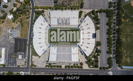 Provo, Utah, USA. 22. Juli, 2018. LaVell Edwards Stadium ist ein draußen Sport Stadion in Provo, Utah, auf dem Campus der Brigham Young University (BYU) und ist die Heimat der BYU Cougars. Quelle: Walter G Arce Sr Asp Inc/ASP/ZUMA Draht/Alamy leben Nachrichten Stockfoto